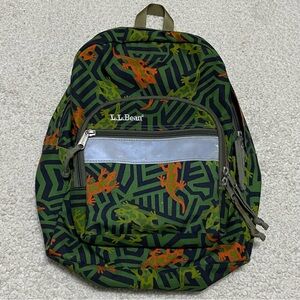 L.L. Bean Green Lizard Print small Backpack